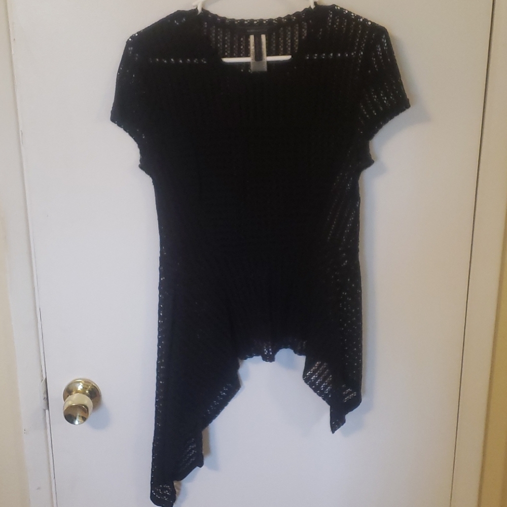 BCBGMaxAzria black assyemtrical Leona top